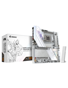 GIGABYTE X870 AORUS TACHYON ICE Placa Base – Compatible con procesadores AMD Ryzen 9000, VRM digital de 18+2+2 fases, hasta 9600