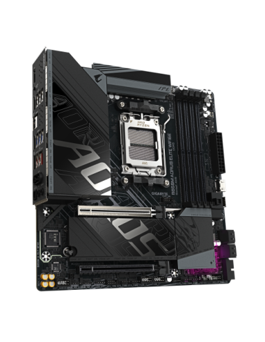 GIGABYTE B850M AORUS ELITE WIFI6E Placa base - Procesadores AMD Ryzen serie 9000, VRM digital de 12+2+2 fases, hasta 8200 MHz DD