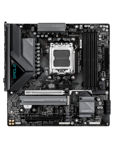 GIGABYTE B850M EAGLE WIFI7 Placa Base – CPUs AMD Ryzen Serie 9000, VRM digital de 8+2+2 fases, hasta 8200 MHz DDR5 (O.C.), 1× M.