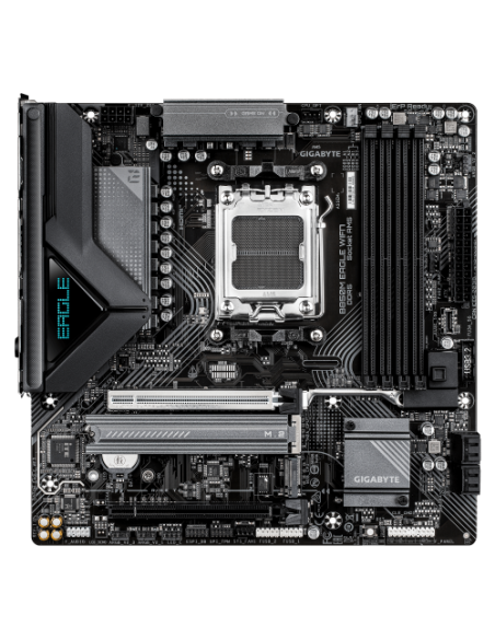 GIGABYTE B850M EAGLE WIFI7 Placa Base – CPUs AMD Ryzen Serie 9000, VRM digital de 8+2+2 fases, hasta 8200 MHz DDR5 (O.C.), 1× M.