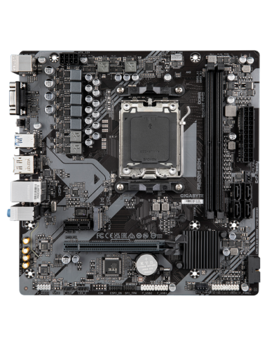 GIGABYTE A620M S2H Placa base - Soporta CPUs AMD Ryzen 8000, VRM digital de 5+2+2 fases, hasta 7200MHz DDR5 (OC), 1xPCIe 4.0 M.2