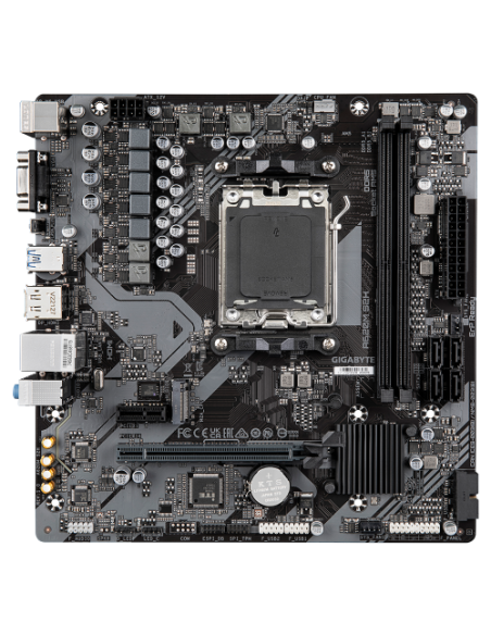GIGABYTE A620M S2H Placa base - Soporta CPUs AMD Ryzen 8000, VRM digital de 5+2+2 fases, hasta 7200MHz DDR5 (OC), 1xPCIe 4.0 M.2