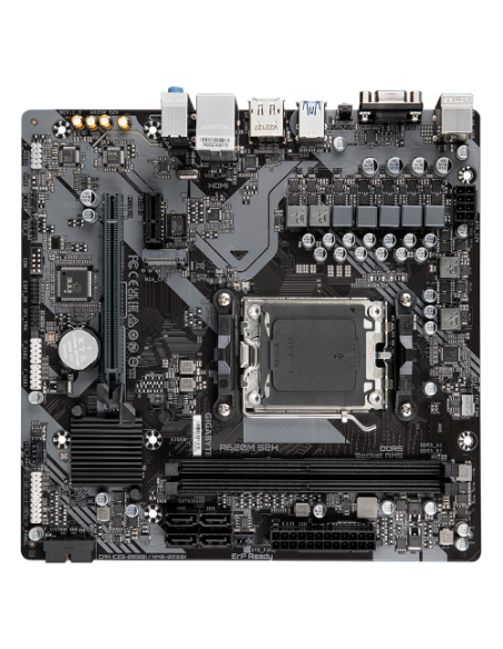 GIGABYTE A620M S2H Placa base - Soporta CPUs AMD Ryzen 8000, VRM digital de 5+2+2 fases, hasta 7200MHz DDR5 (OC), 1xPCIe 4.0 M.2