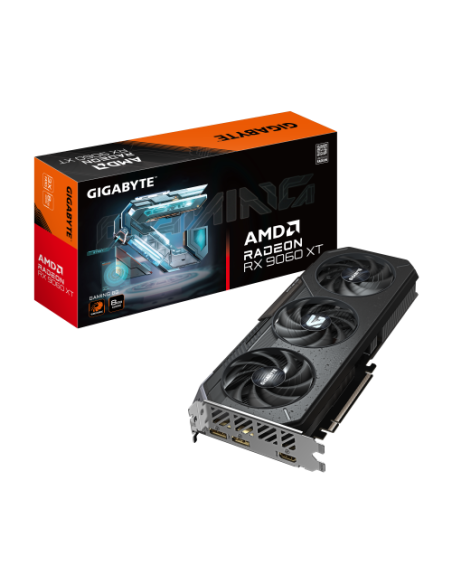 GIGABYTE Radeon RX 9060 XT GAMING 8G Tarjeta Gráfica - 8GB GDDR6, 128bit, PCI-E 5.0, 3130 MHz Frecuencia del núcleo, 2 x Display