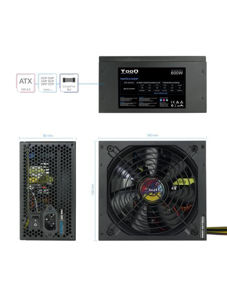 FUENTE ALIMENTACION ATX 600W TOOQ TQAPOLO-600SP