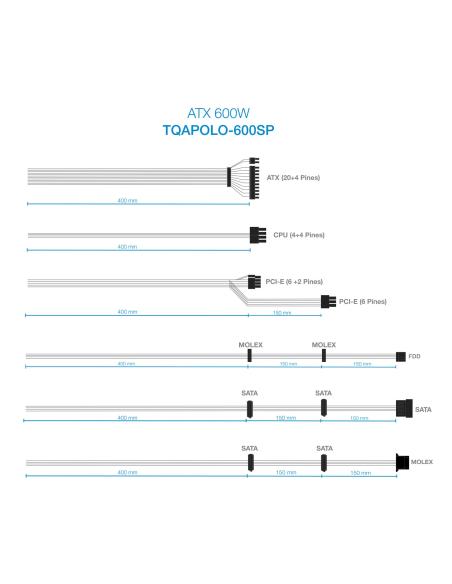 FUENTE ALIMENTACION ATX 600W TOOQ TQAPOLO-600SP