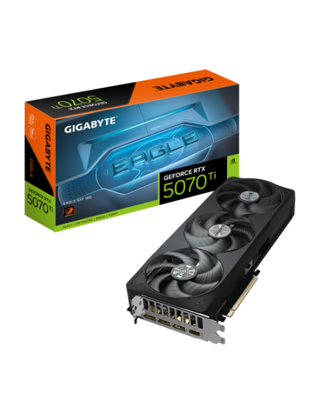 GIGABYTE GeForce RTX 5070 Ti EAGLE SFF 16G Tarjeta gráfica - 16 GB GDDR7, 256 bits, PCI-E 5.0, Frecuencia del núcleo 2452 MHz, 3