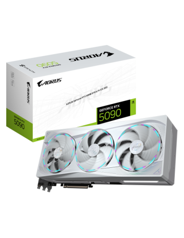 GIGABYTE AORUS GeForce RTX 5090 STEALTH ICE 32G Tarjeta Gráfica - 32GB GDDR7, 512bit, PCI-E 5.0, 2655MHz Frecuencia del núcleo, 