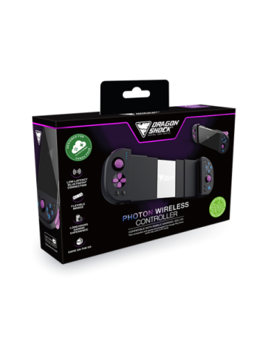 Dragonshock Photon Negro Bluetooth/USB Gamepad Analógico/Digital Android, PC, iOS