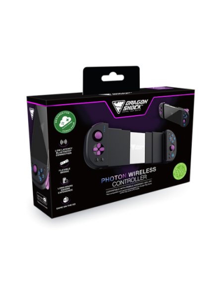 Dragonshock Photon Negro Bluetooth/USB Gamepad Analógico/Digital Android, PC, iOS