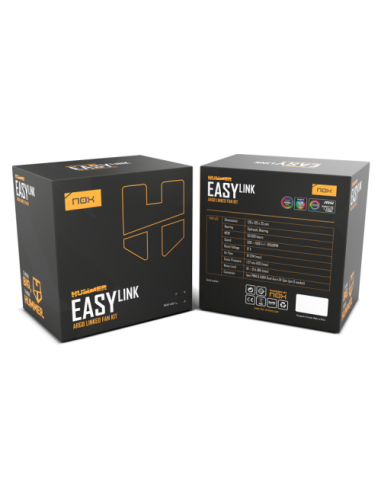 NOX Hummer EASY LINK Carcasa del ordenador Refrigerador de aire 12 cm Blanco 3 pieza(s)