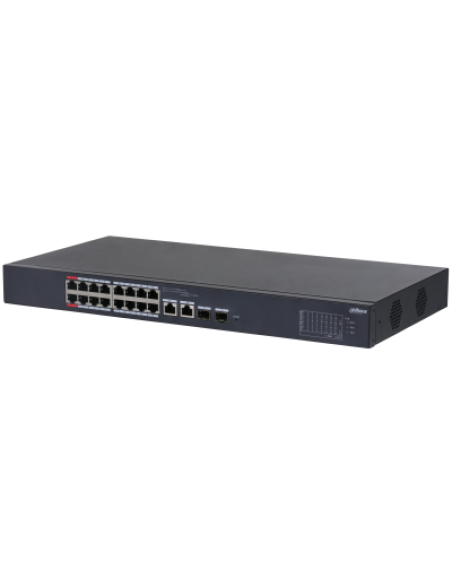 (DH-CS4218-16ET-190-V2) DAHUA SWITCH 18 PUERTOS, GESTIONABLE CON CLOUD. 16 PUERTOS POE