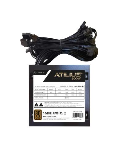 FUENTE ALIMENTACION ATX 500W UNYKA GAMING ATILIUS II 85 EFICIENCIA 120MM 212501