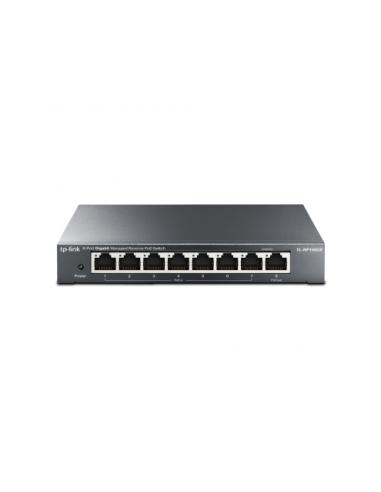 SWITCH TP-LINK 8 PUERTOS GESTIONADO L2 / 7 X POE ENTRADA / 1 X POE SALIDA / 10/10/1000 / TL-RP108GE