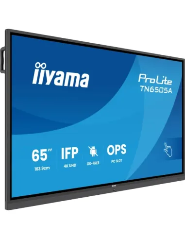 IIYAMA 65" IFP OS-FREE, 40-PTSIR+ WITH,AG / BACTERIA COATING UHD MM 2X20W FRONT+20W SBUW, VGA, HDMI 2X, DP, USB-C 65W PD, PC SLO