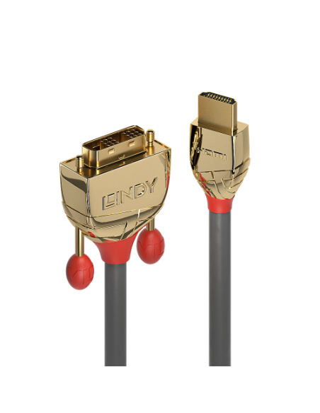 Lindy 36199 adaptador de cable de vídeo 15 m HDMI tipo A (Estándar) DVI-D Oro