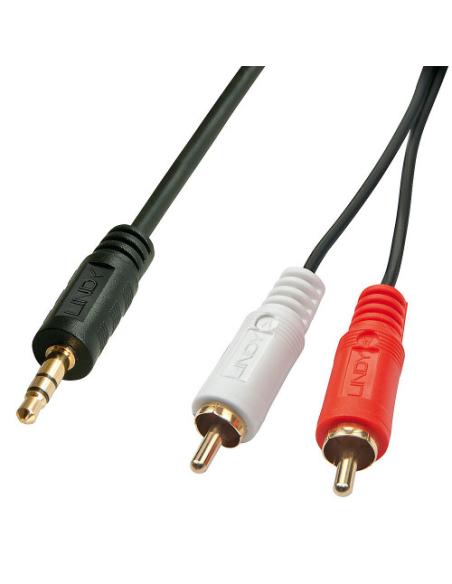 Lindy 35683 cable de audio 5 m 2 x RCA 3,5mm Negro