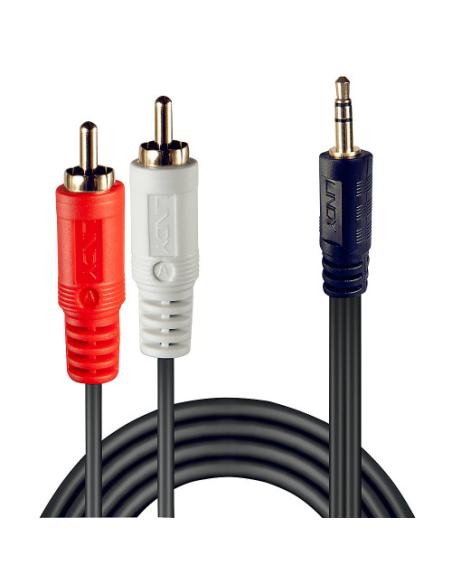 Lindy 35682 cable de audio 3 m 2 x RCA 3,5mm Negro