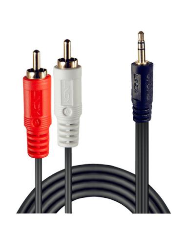 Lindy 35680 cable de audio 1 m 3,5mm 2 x RCA Negro