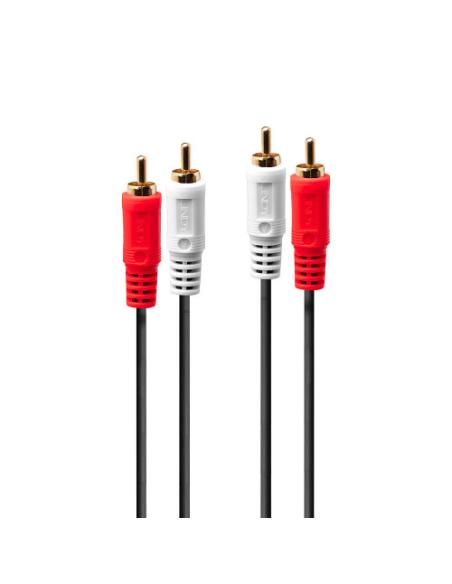 Lindy 35662 cable de audio 3 m 2 x RCA Negro, Rojo, Blanco