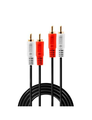 Lindy 35662 cable de audio 3 m 2 x RCA Negro, Rojo, Blanco