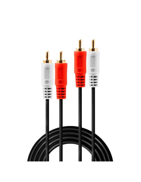 Lindy 35662 cable de audio 3 m 2 x RCA Negro, Rojo, Blanco