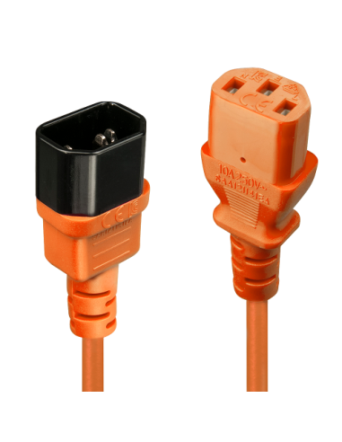 Lindy 30474 cable de transmisión Negro, Naranja 1 m C14 acoplador C13 acoplador