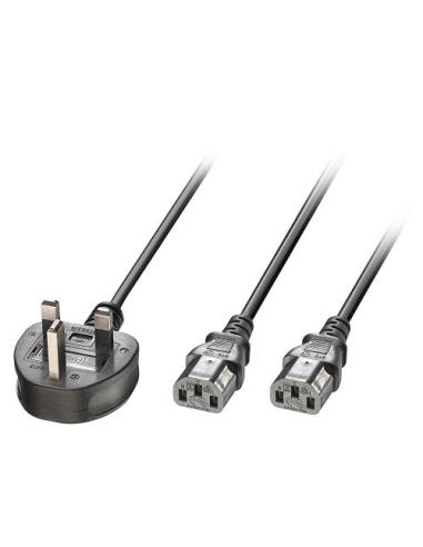 Lindy 30371 cable de transmisión Negro 2,5 m Acoplador C13 2 x
