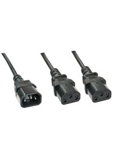 Lindy 30363 cable de transmisión Negro 1 m C14 acoplador Acoplador C13 2 x