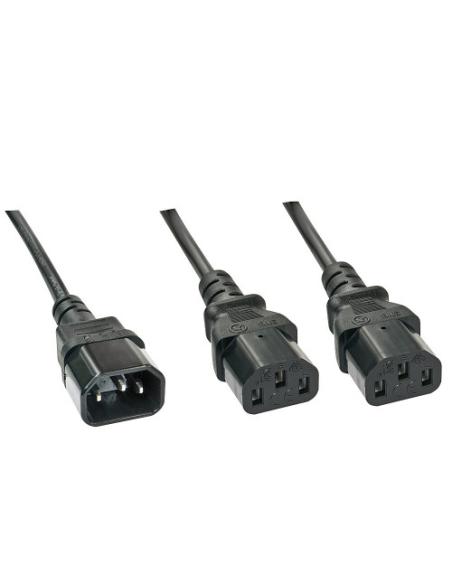 Lindy 30363 cable de transmisión Negro 1 m C14 acoplador Acoplador C13 2 x