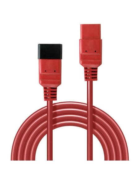 Lindy 30124 cable de transmisión Rojo 2 m C19 acoplador C20 acoplador