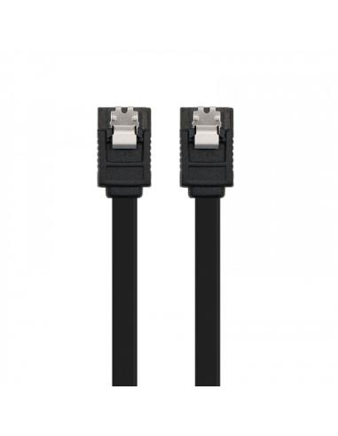 Nanocable CABLE SATA III DATOS 6G CON ANCLAJES, NEGRO, 0.5 M