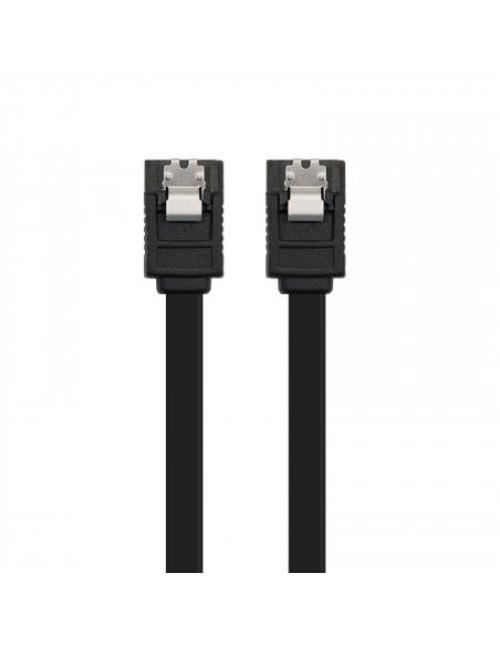 Nanocable CABLE SATA III DATOS 6G CON ANCLAJES, NEGRO, 0.5 M