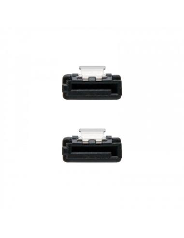 Nanocable CABLE SATA III DATOS 6G CON ANCLAJES, NEGRO, 0.5 M