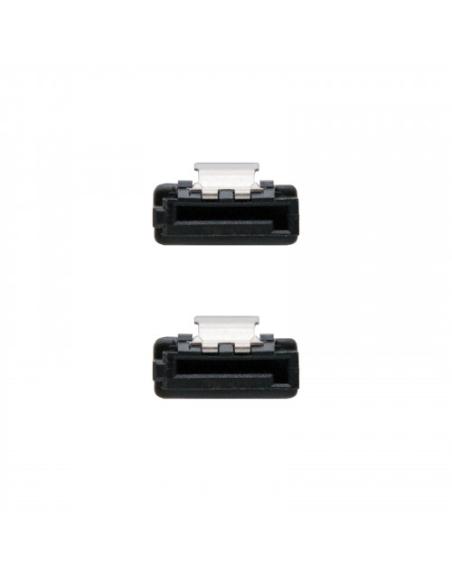 Nanocable CABLE SATA III DATOS 6G CON ANCLAJES, NEGRO, 0.5 M