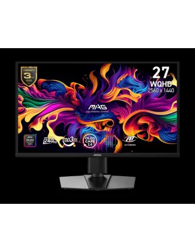 MSI MONITOR MAG 272QP QD-OLED X24. 26.5" 2560x1440 QD-OLED PLANO. 2400HZ. NEGRO