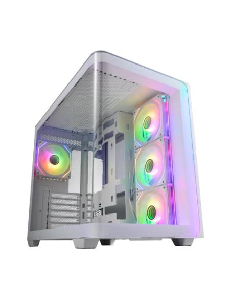 FSP CAJA M580-WA (ATX MID TOWER, USB3.0 X 2, TYPE C, WHITE ,120MM PWM ARGB REVERSE FANS× 3 & ARGB LIGHT BAR