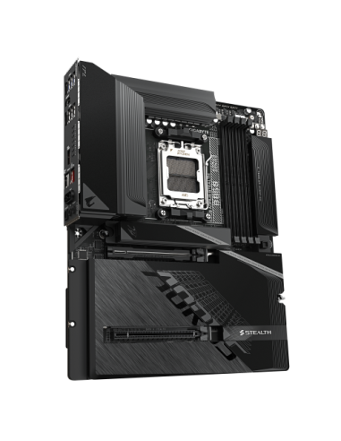 GIGABYTE B850 AORUS STEALTH Placa Base – CPUs AMD Ryzen Serie 9000, VRM digital de 14+2+2 fases, hasta 8200 MHz DDR5 (O.C.), 2× 