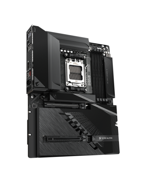 GIGABYTE B850 AORUS STEALTH Placa Base – CPUs AMD Ryzen Serie 9000, VRM digital de 14+2+2 fases, hasta 8200 MHz DDR5 (O.C.), 2× 