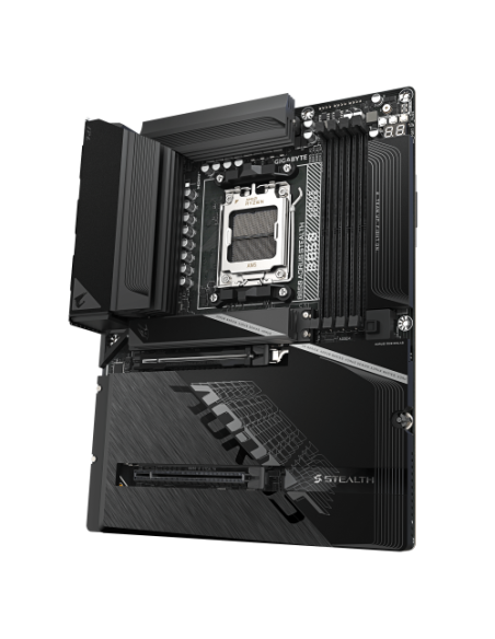GIGABYTE B850 AORUS STEALTH Placa Base – CPUs AMD Ryzen Serie 9000, VRM digital de 14+2+2 fases, hasta 8200 MHz DDR5 (O.C.), 2× 
