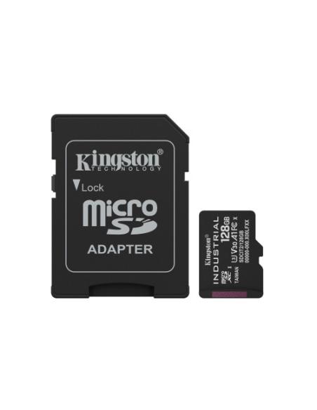 Kingston Technology Tarjeta 128GB microSDXC Industrial C10 A1 pSLC + adaptador SD
