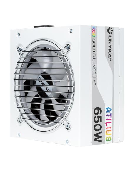 FUENTE GAMING ATILIUS RGB 650W-WHITE-92 EFICIENCIA FULL MODULAR UNYKA UK521204