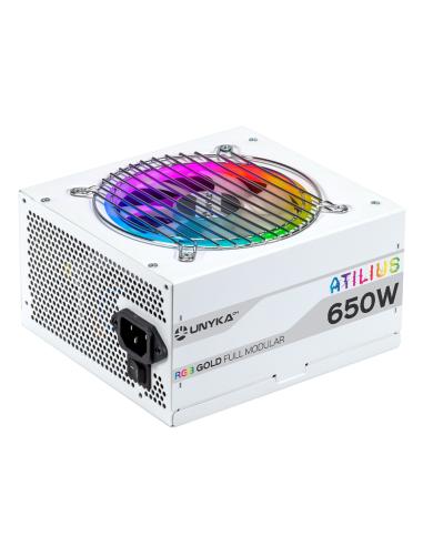 FUENTE GAMING ATILIUS RGB 650W-WHITE-92 EFICIENCIA FULL MODULAR UNYKA UK521204