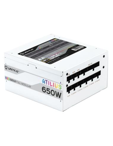 FUENTE GAMING ATILIUS RGB 650W-WHITE-92 EFICIENCIA FULL MODULAR UNYKA UK521204