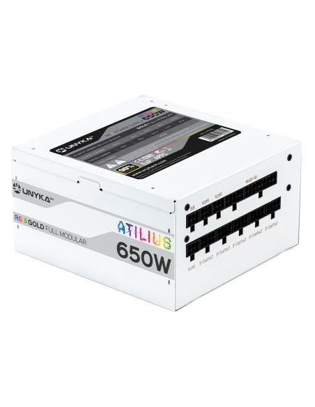 FUENTE GAMING ATILIUS RGB 650W-WHITE-92 EFICIENCIA FULL MODULAR UNYKA UK521204