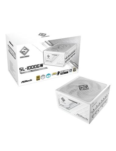FUENTE ALIMENTACION ATX 1000W ASROCK SL-1000GW WHITE 80 GOLD MODULAR ATX 3.1