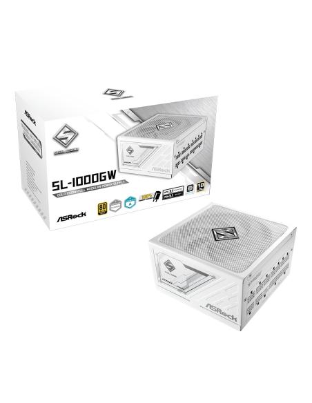 FUENTE ALIMENTACION ATX 1000W ASROCK SL-1000GW WHITE 80 GOLD MODULAR ATX 3.1