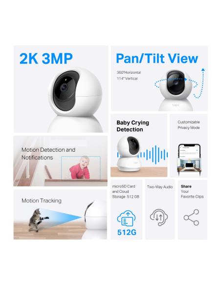 TP-Link TC71 Almohadilla Cámara de seguridad IP Interior 2304 x 1296 Pixeles Escritorio