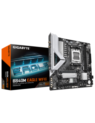 PLACA GIGABYTE B840M EAGLE WIFI6,AMD,AM5,B840,2DDR5,128GB,1HDMI+1DP,4SATA3+2M.2,2.5GBELAN+WIFI6+BT5.4,4USB3.2,MATX