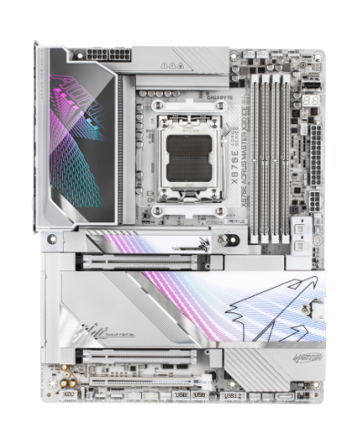PLACA GIGABYTE X870E AORUS MASTER X3D ICE,AMD,AM5,X870E,4DDR5,256GB,USB4+HDMI,5+10GBELAN+WIFI7+BT5.4,2ATA6+3M.2,10USB3.2,ATX